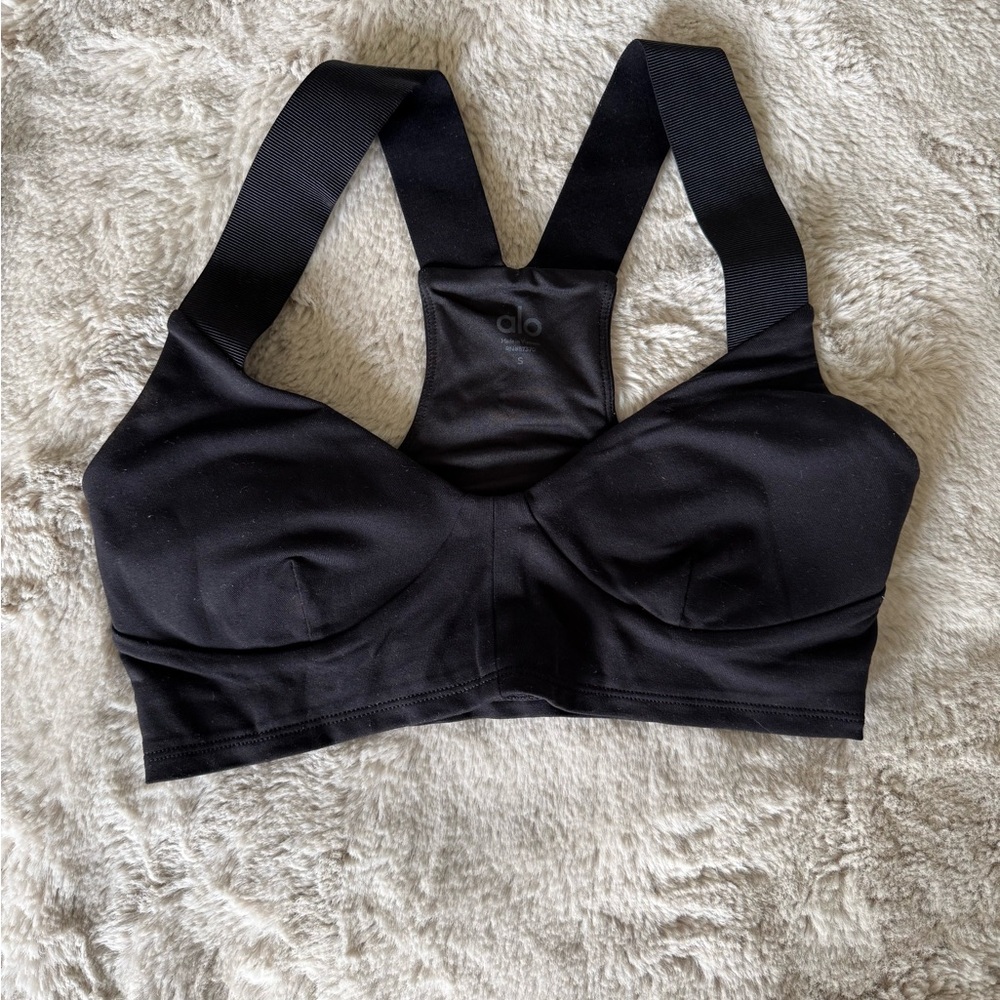 ALO Yoga Midnight Black Sports Bra